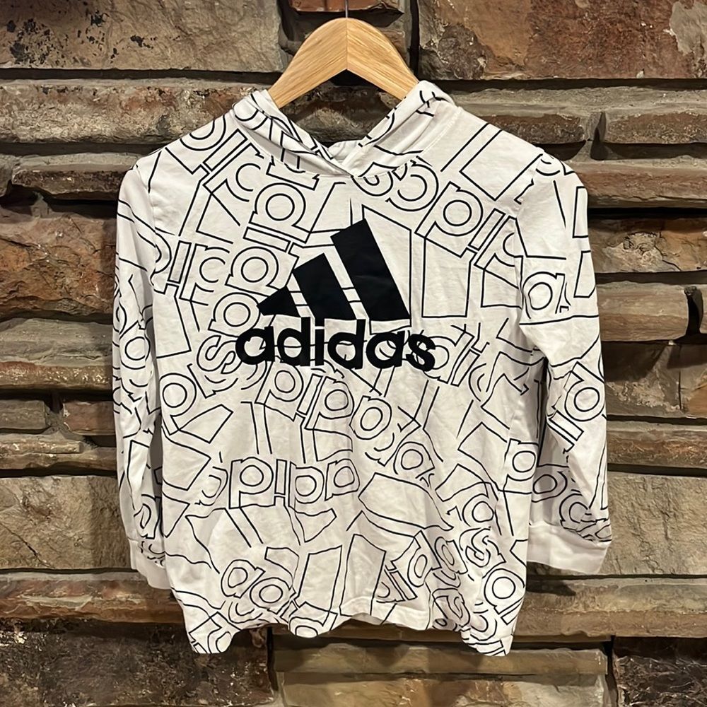 Adidas AOP Amplifier Hooded Long Sleeve Tee - Picture 1 of 5